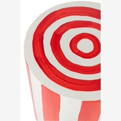 J-Line - St m/2 sideborde stribet mnster 38/32x45/38cm, Rd/Hvid