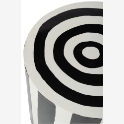 J-Line - St m/2 sideborde stribet mnster 38/32x45/38cm, Sort/Hvid