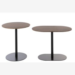 J-Line - St m/2 sideborde tr/metal 55/40x40/45cm, Sort/Mrk tr