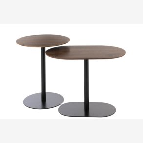 J-Line - St m/2 sideborde tr/metal 55/40x40/45cm, Sort/Mrk tr