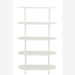 J-Line - Reol m/ovale hylder jern 90x150x31cm, Hvid