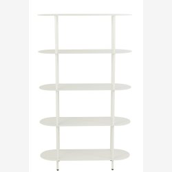 J-Line - Reol m/ovale hylder jern 90x150x31cm, Hvid