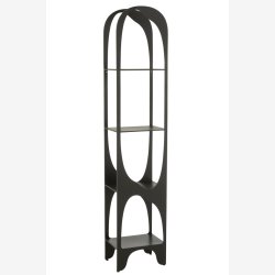 J-Line - Reol m/buet top m/4 hylder 41,5x200x30cm, Sort