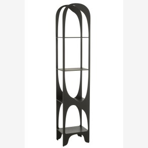 J-Line - Reol m/buet top m/4 hylder 41,5x200x30cm, Sort