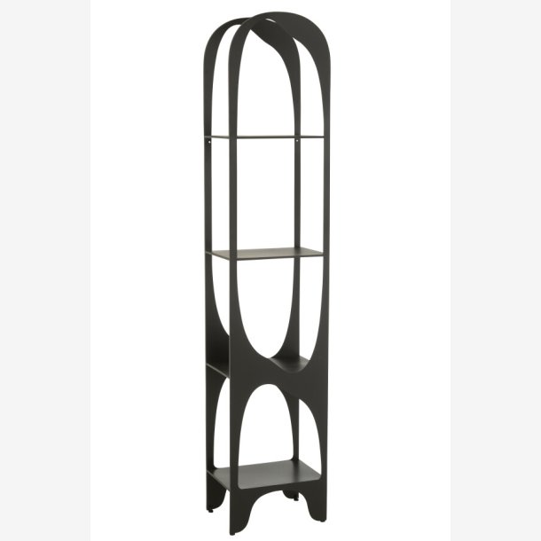 J-Line - Reol m/buet top m/4 hylder 41,5x200x30cm, Sort