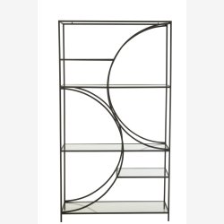 J-Line - Reol m/buet design 110x200x40cm, Sort