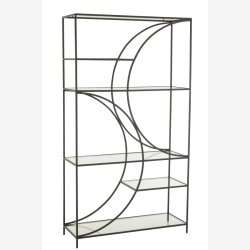 J-Line - Reol m/buet design 110x200x40cm, Sort