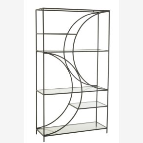 J-Line - Reol m/buet design 110x200x40cm, Sort