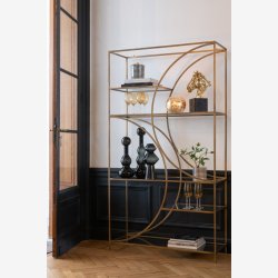 J-Line - Reol m/buet design 110x200x40cm, Guld