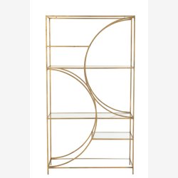 J-Line - Reol m/buet design 110x200x40cm, Guld