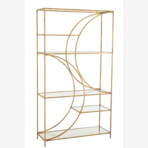J-Line - Reol m/buet design 110x200x40cm, Guld