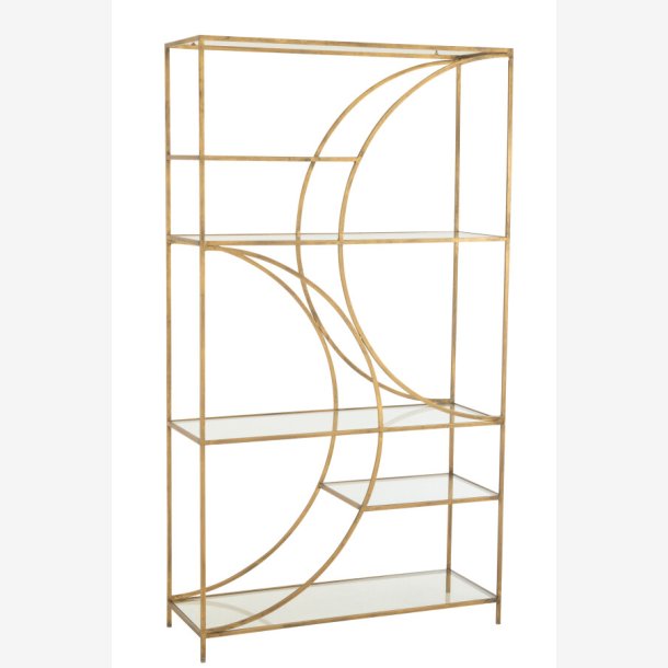 J-Line - Reol m/buet design 110x200x40cm, Guld