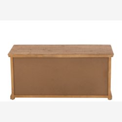 J-Line - TV bord m/2 skuffer &amp; glaslge - massivt tr 100x45,5x39,5cm, Natur