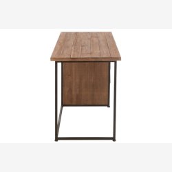 J-Line - Skrivebord massivt tr m/4 skuffer 140x76,5x60cm, Natur/Sort