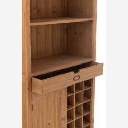 J-Line - Skab m/vin opbevaring 96,5x178x46cm, Natur 