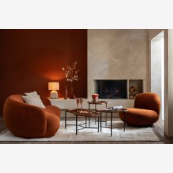 J-Line - Sofabord m/glasplade &amp; trkant 64x48x45cm, Brun/Sort