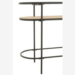 J-Line - Konsolbord m/glasbordplade 120x75x36cm, Natur/Sort 