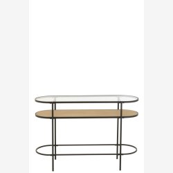 J-Line - Konsolbord m/glasbordplade 120x75x36cm, Natur/Sort 