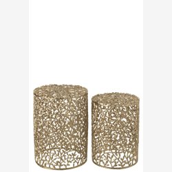 J-Line - St m/2 sideborde hulmnster 37/33x50,5/44,5cm, Guld