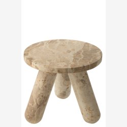 J-Line - Rundt sidebord marmor 34x40x35cm, Beige