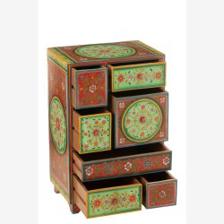 J-Line - Kommode m/7 skuffer 43x65x29cm, Multi Mnster