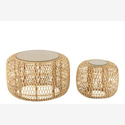 J-Line - St m/2 sideborde tr 80/53x50/42cm, Natur