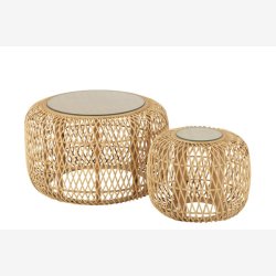 J-Line - St m/2 sideborde tr 80/53x50/42cm, Natur