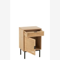 J-Line - Natbord m/skuffe &amp; skab 46x70x35cm, Natur