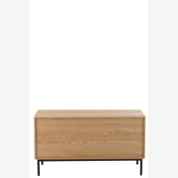 J-Line - Kommode m/skabslger 120x65x40cm, Natur/Sort