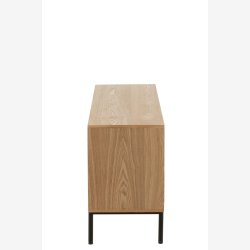 J-Line - Kommode m/skabslger 120x65x40cm, Natur/Sort