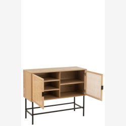 J-Line - Skab m/3 hylder 110x90x40cm, Natur/Sort