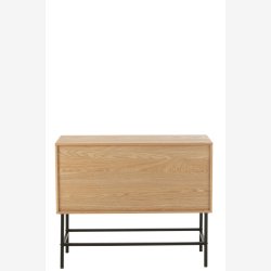 J-Line - Skab m/3 hylder 110x90x40cm, Natur/Sort