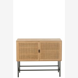 J-Line - Skab m/3 hylder 110x90x40cm, Natur/Sort