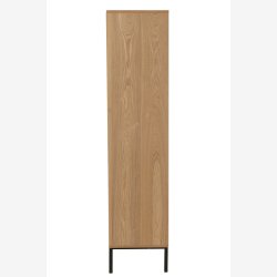 J-Line - Reol m/2 skuffer &amp; 2 skabe 90x174x40cm, Natur/Sort