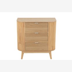 J-Line - Kommode m/3 skuffer 80x80x40, Natur 