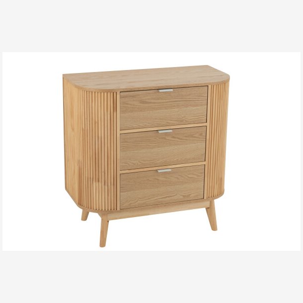 J-Line - Kommode m/3 skuffer 80x80x40, Natur 