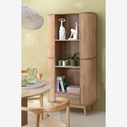 j-Line - Reol m/3 hylder &amp; 1 skuffe 88x180x36cm, Natur