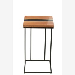 J-Line - Firkantet sidebord m/Polyresin 31 x 56 x 31 cm, Natur/Sort