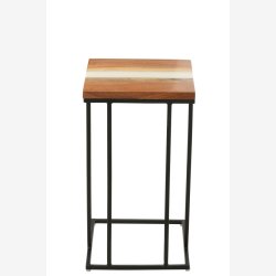 J-Line - Firkantet sidebord m/Polyresin 31x56x31cm, Natur/Hvid