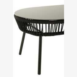 J-Line - Loungebord til udenfor 116x43x58cm, Natur og Black