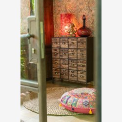 J-Line - Reol m. 16 skuffer 80,5x92x33cm, Sort og Brun