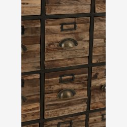 J-Line - Reol m. 16 skuffer 80,5x92x33cm, Sort og Brun