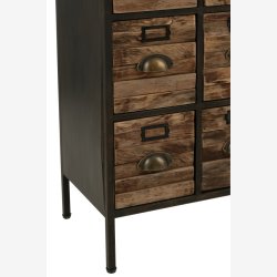 J-Line - Reol m. 16 skuffer 80,5x92x33cm, Sort og Brun