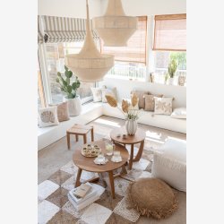 J-Line - Sidebord i massiv tr 40x35x40cm, Natur/Brun