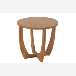 J-Line - Rundt sidebord i massivt tr 60x55x60cm, Natur/Brun