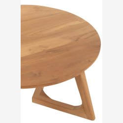 J-Line - Rundt sofabord i massivt tr 80x45x80cm, Natur/Brun