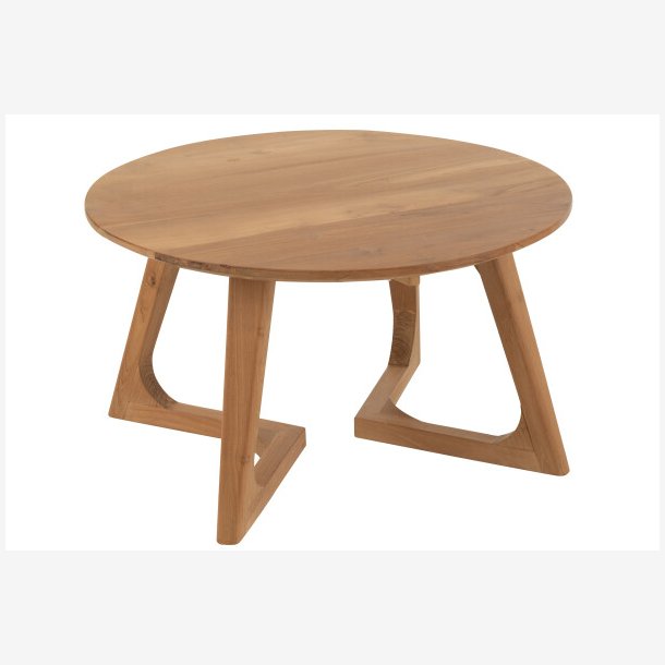 J-Line - Rundt sofabord i massivt tr 80x45x80cm, Natur/Brun
