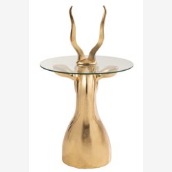 J-Line - Sidebord m. Antilope hoved 48,5x83x48,5cm, Guld