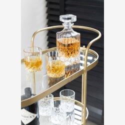 J-Line - Oval Barvogn m. Glas bordplader 71x84x33cm, Guld