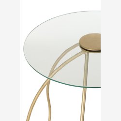 J-Line - St med to sideborde m. Glas bordplader 45/38x54/42cm, Guld 